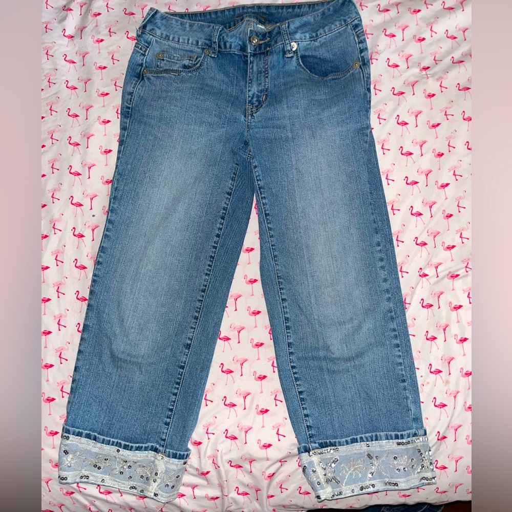 Apt 9 Capris with Sequins and Lace on the Bottoms